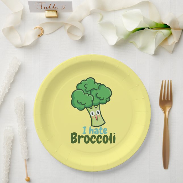 Ich hasse Broccoli Boys Round Paper Teller (Hochzeit)