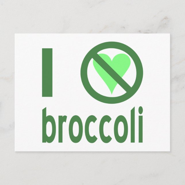 Ich hasse Broccoli I Keine Liebe Broccoli Postkarte (Vorderseite)