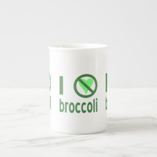 Ich hasse Brokkoli Grüner Text Prozellantasse