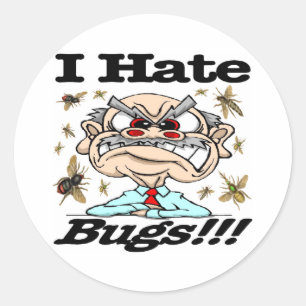 Ich hasse Bugs! Runder Aufkleber