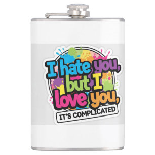 Ich hasse dich, aber ich liebe dich Sticker Flachmann