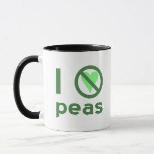 Ich hasse Erbsen Grüner Text Tasse