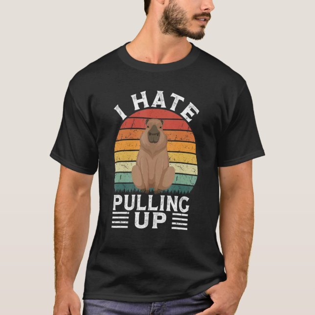 Ich hasse es, Capybara Gorge Meme Rodent Vinta zu  T-Shirt (Vorderseite)