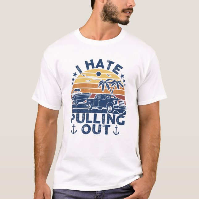 Ich hasse es, den Kapitän des Retro-Bootes Moto au T-Shirt (Vorderseite)