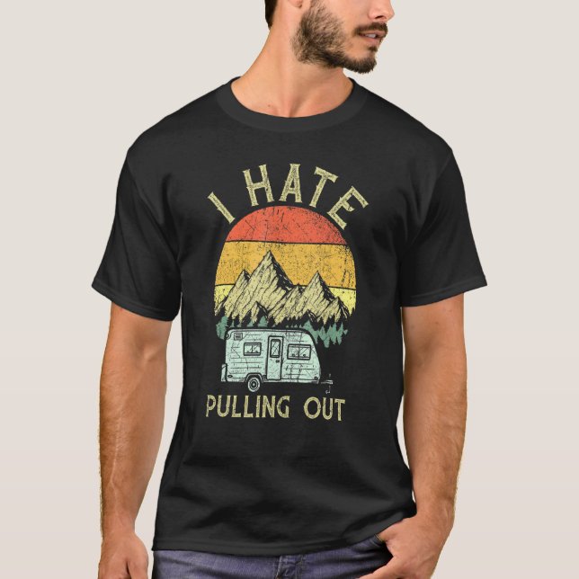 Ich hasse es, mit meinem Camping Van Retro Vinta a T-Shirt (Vorderseite)