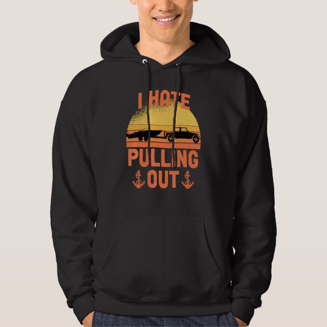 Ich hasse es, Retro-Bootfahren Boots Kapitän Boate Hoodie (Vorderseite)