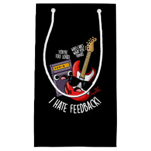 Ich hasse Feedback Lustiger Gitarrenwitz Dunkler H Kleine Geschenktüte