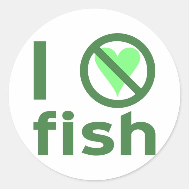 Ich hasse Fisch Runder Aufkleber (Vorderseite)