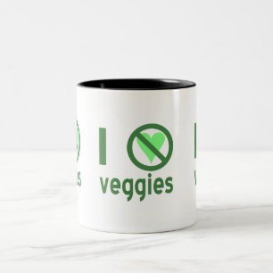 Ich hasse Gemüse. Keine Liebe Zweifarbige Tasse