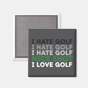 Ich hasse Golf Schöner Schlag Ich liebe Golf Golfl Magnet