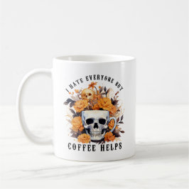 Ich hasse jeden außer Kaffee Hilfe Skelett Hallowe Kaffeetasse