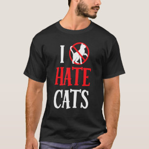 Ich hasse Katzen Spruch Hund Tier T-Shirt