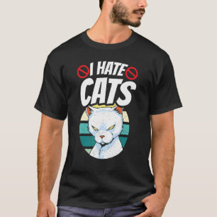 Ich hasse Katzen Tier Sprüche Hund Welpe T-Shirt