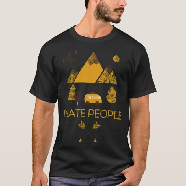 Ich hasse Leute Camping im Zeltfaultier T-Shirt (Vorderseite)