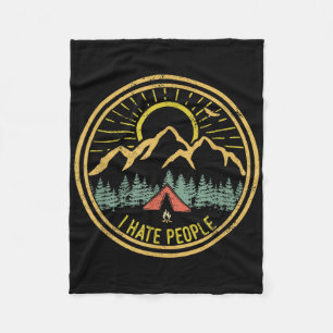 Ich hasse Leute Camping-Shirt Retro Lustiger Campi Fleecedecke