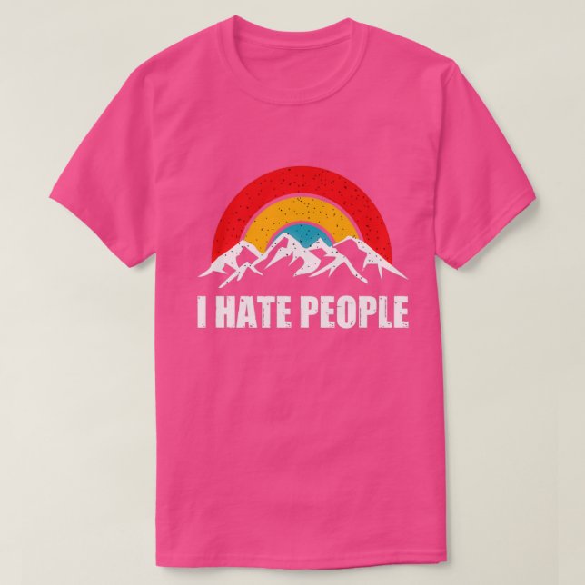 Ich hasse Leute Camping Wanderabenteuer T-Shirt (Design vorne)