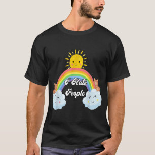 Ich hasse Leute, die in Regenbogen gedruckt Grafik T-Shirt