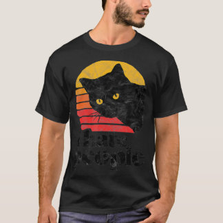 Ich hasse Leute lustig Vintage Art Cat Retro T-Shirt
