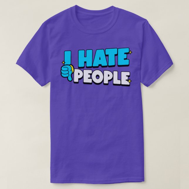 Ich hasse Leute Retro T-Shirt (Design vorne)