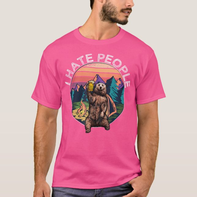 Ich hasse Menschen - Camping Bären Wandern Lover T-Shirt (Vorderseite)