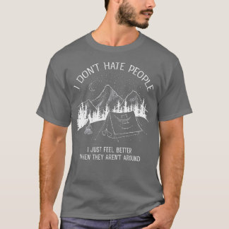 Ich hasse Menschen, die ich Liebe Camping Design T-Shirt