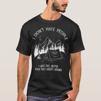 Ich hasse Menschen, die ich Liebe Camping Design T-Shirt
