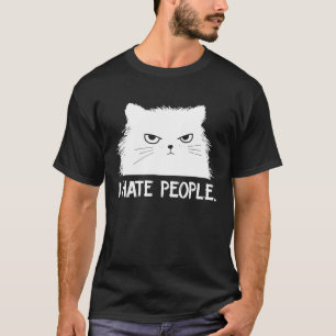 Ich hasse Menschen Katze Kätzchen sagt miaut Katz T-Shirt