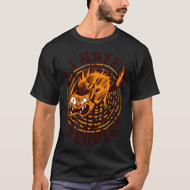 ich hasse Menschen Katze T-Shirt (Vorderseite)