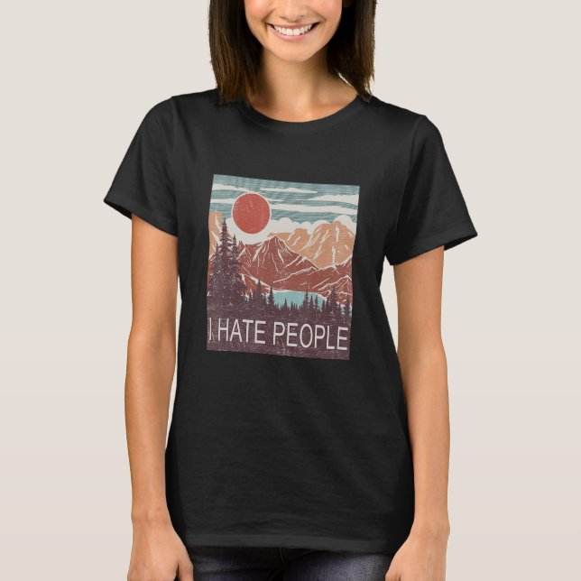Ich hasse Menschen Wald Vintag T-Shirt (Vorderseite)