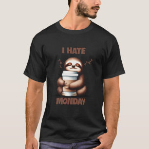 Ich hasse Montag Lustiger fauler Faultier-Kaffee t T-Shirt
