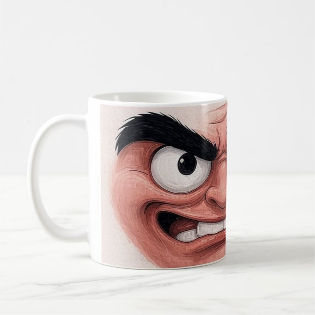 "Ich hasse Montage" Tasse - Das wütende Gesicht, d (Links)