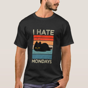 Ich hasse montags Retro-Katze Lustige faule Katze T-Shirt