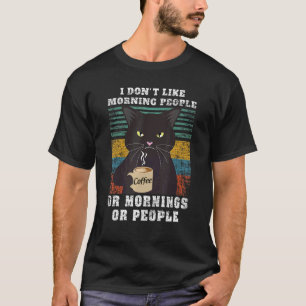 Ich hasse Morgenmenschen Katzen-Spruch für Kaffe T-Shirt