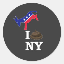 ich hasse New York Runder Aufkleber
