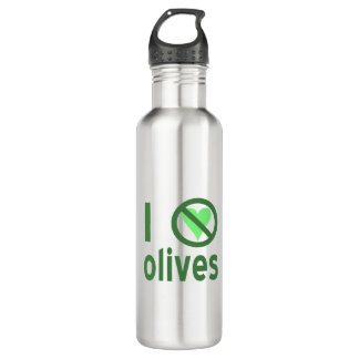 Ich hasse Olive I No Liebe Olive Green Edelstahlflasche