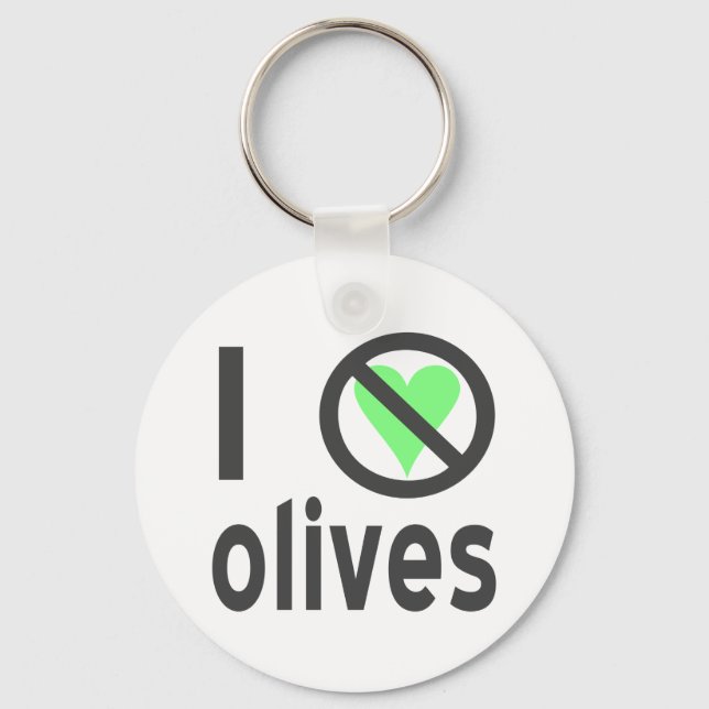 Ich hasse Oliven (schwarz) Schlüsselanhänger (Vorderseite)