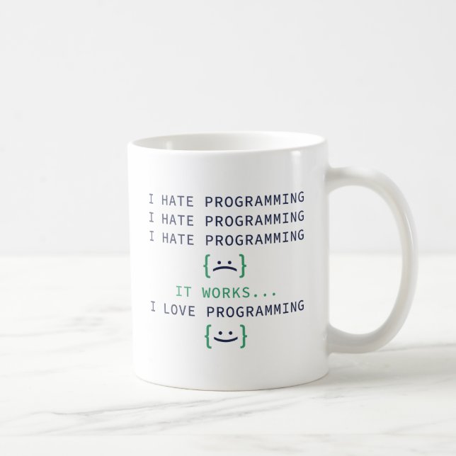 Ich hasse Programmierung Kaffeetasse (Rechts)