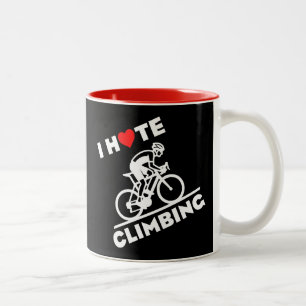 Ich hasse Radfahren bergauf Zweifarbige Tasse