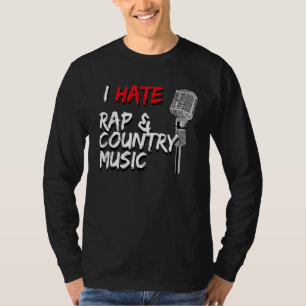 Ich hasse Rap und Country-Musik Vintage-Mikrofon T-Shirt