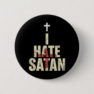 Ich hasse Satan Button