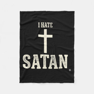 Ich hasse Satan Fleecedecke