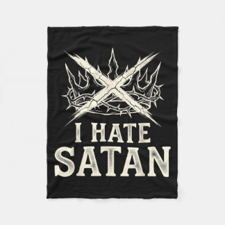 Ich hasse Satan Fleecedecke
