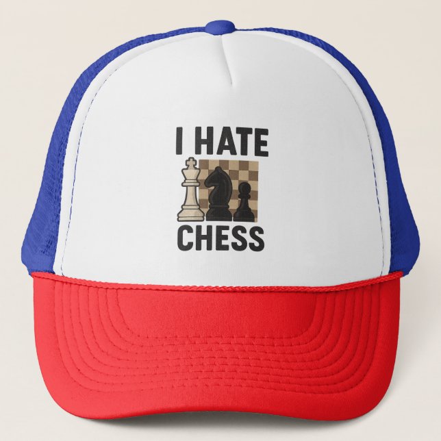 Ich hasse Schach Truckerkappe (Vorderseite)