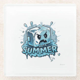 Ich hasse Sommer Glasuntersetzer