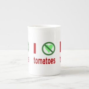 Ich hasse Tomaten Keine Liebe Prozellantasse
