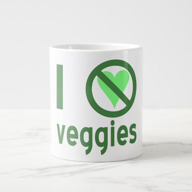 Ich hasse Veggies I No Liebe Veggies Jumbo-Tasse (Vorderseite)