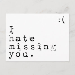 Ich hasse Vermisstes Du-aber ich Liebe dich zu ver Postkarte