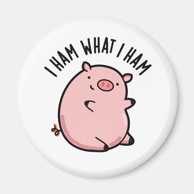 Ich hasse, was ich Ham Funny Pig Puff Magnet (Vorne)