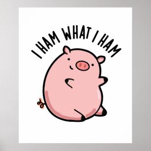 Ich hasse, was ich Ham Funny Pig Puff Poster