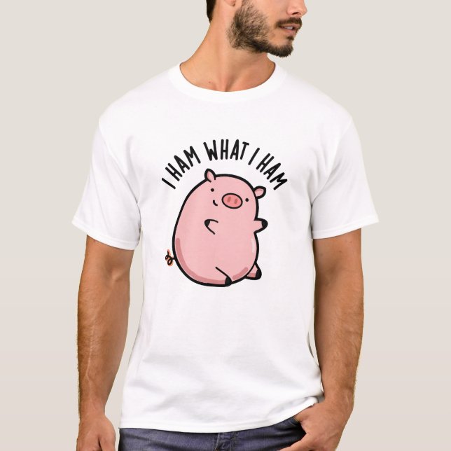 Ich hasse, was ich Ham Funny Pig Puff T-Shirt (Vorderseite)